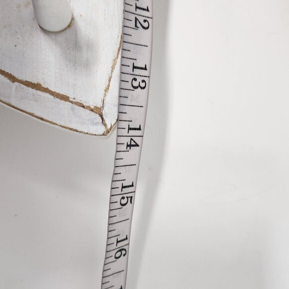 VTG White Distressed Wood Ship Anchor 3 Hook Wall Hanger Rack Nautical Coastal - Picture 7 of 7